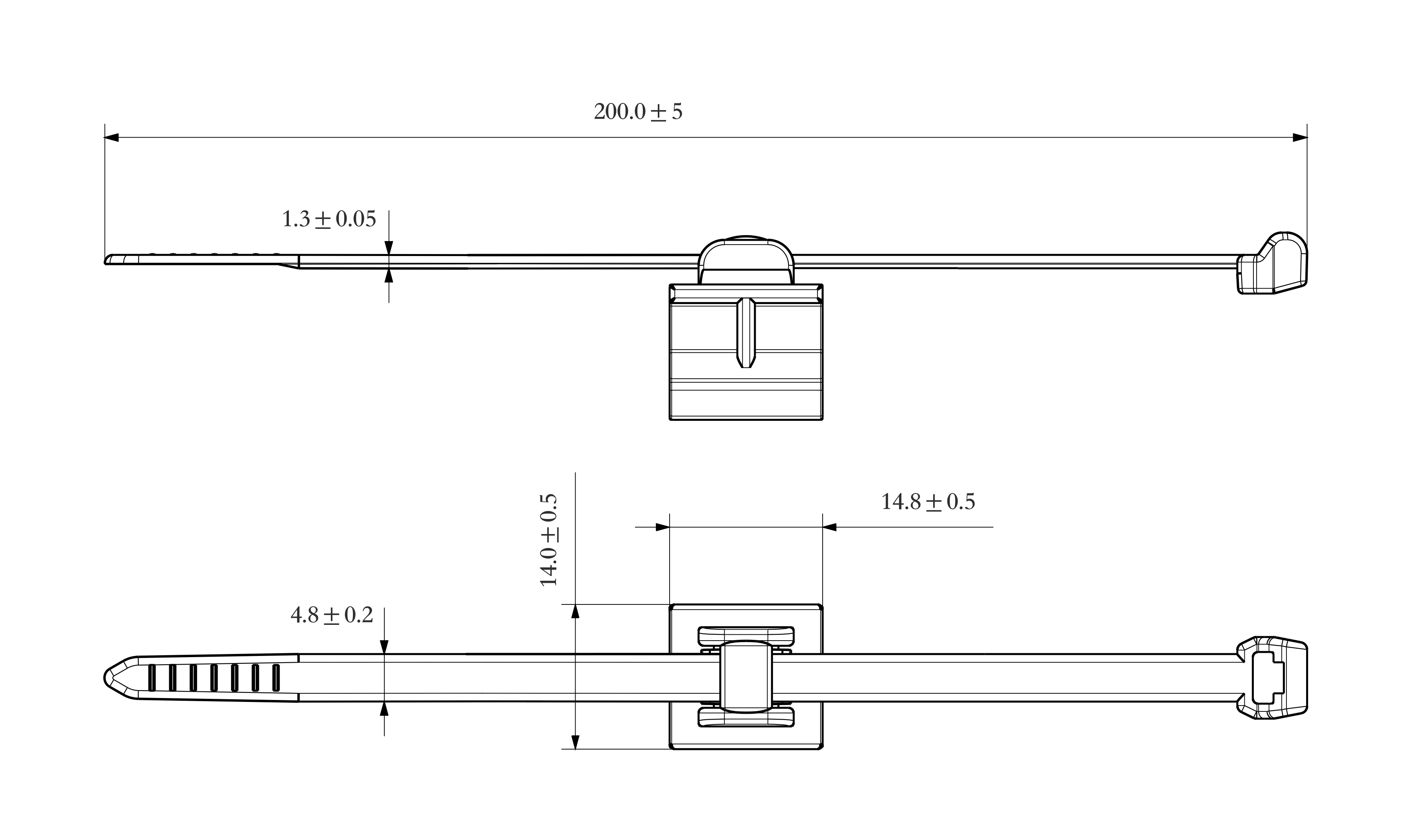 2-Piece Cable Tie & Edge Clip, EC19, 3-6 mm Panel